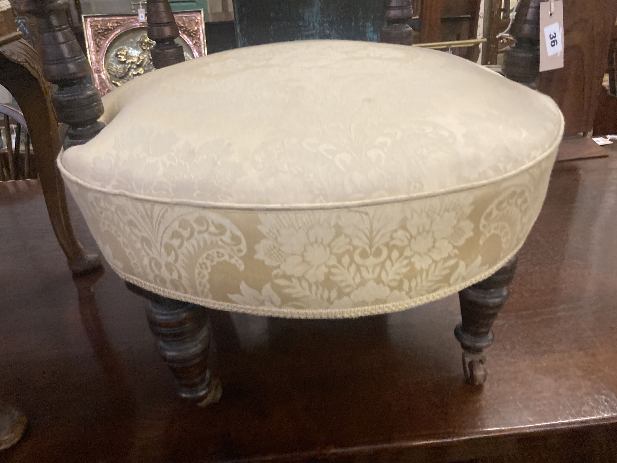 A late Victorian upholstered tub framed elbow chair, together a Queen Anne style dressing stool